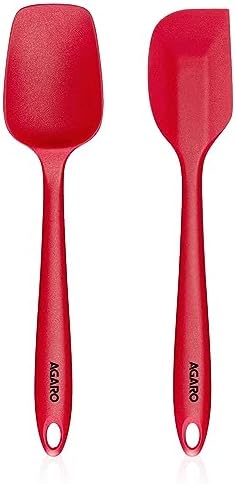 Agaro Deluxe Silicone Spatula Set of 2, Cooking and Mixing, for Non-Stick Cookware, BPA Fr