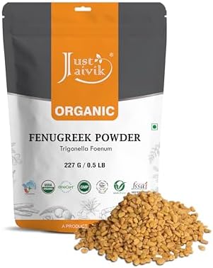 Just Jaivik 100% Organic Fenugreek Powder 0.5 lb / 227 gm / 08 oz | Trigonella Foenum Meth