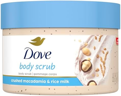 Dove Exfoliating Body Polish Body Scrub, Macadamia & Rice Milk, 10.5 oz