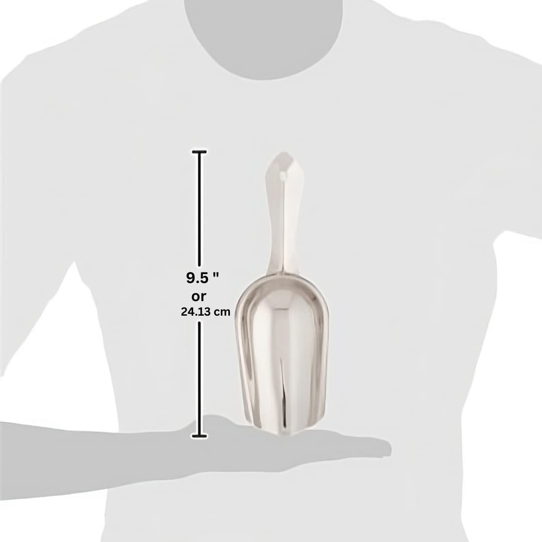 iKonbi Stainless Steel Ice Scoop,Ice Picker,Popcorn Scoop,Atta Scoop/Shovel Kitchen Scoop Heavy Duty,Dishwasher Safe 1Pack, Silver