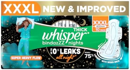 Whisper Ultra Nights XXXL 10 Pads - Bindazz Night Sanitary Pads