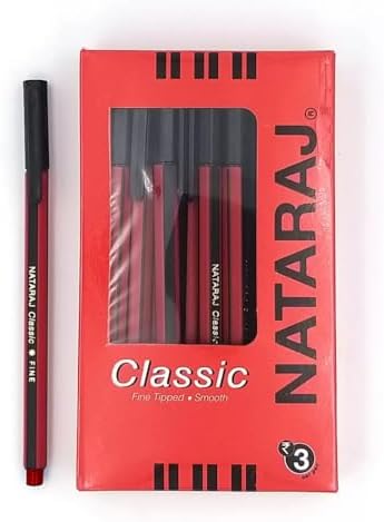 Nataraj Classic Ball Pens - 20 pens pack, Black