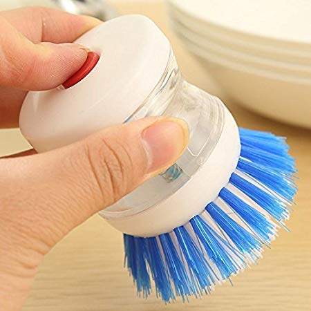 iKonbi 2 Pcs Cleaning Brush with Soap Dispenser for Kitchen Sink Dish Washer Random Colors