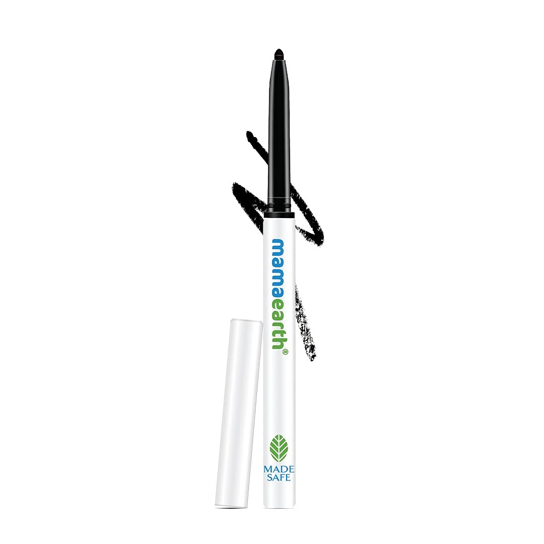 Mamaearth Long Stay Kajal: Black, Vitamin C & Chamomile, 0.35