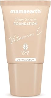 Mamaearth Glow Serum Foundation Mini Tube With Vitamin C & Turmeric For 12-Hour Long Stay-