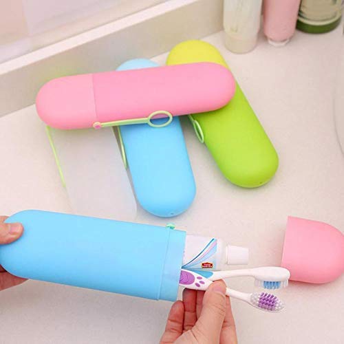 iKonbi Plastic Travel Toothpaste/Toothbrush,Multi-purpose Holder Box set of 2 random colour