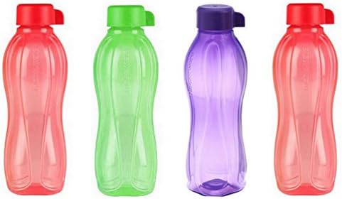 4 X Tupperware Eco Safe Water Bottle 500 ml Assorted Colors