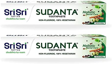 Sri Sri Tattva Sudanta Herbal Toothpaste - All Natural, Fluoride Free Tooth Paste with Clo