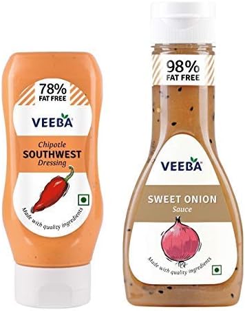 Veeba Sweet Onion Sauce, 350g and Chipotle Southwest Dressing, 300g -