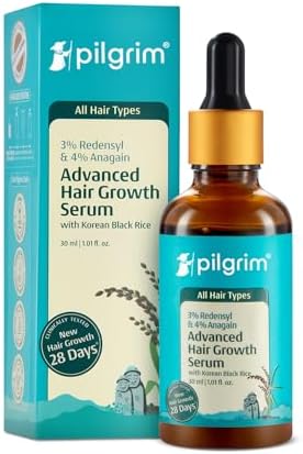 Pilgrim Redensyl 3% + Anagain 4% + Baicapil Advanced Hair Growth Serum (30ml) for Scalp wi