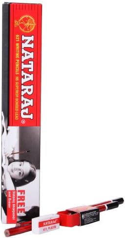 Nataraj Bold Dark Writing 10 Pencils Box With One Eraser Or Sharpener Free by Nataraj