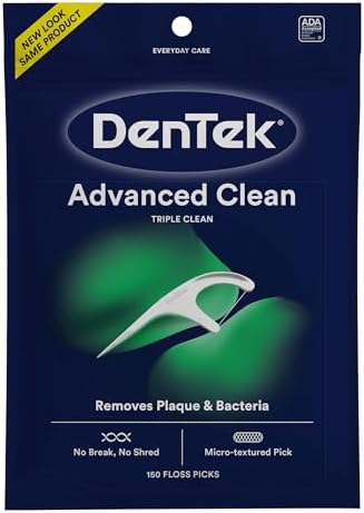 DenTek Triple Clean Mint Flavoured and Fluoride coated Advanced Dental Floss Picks with 3