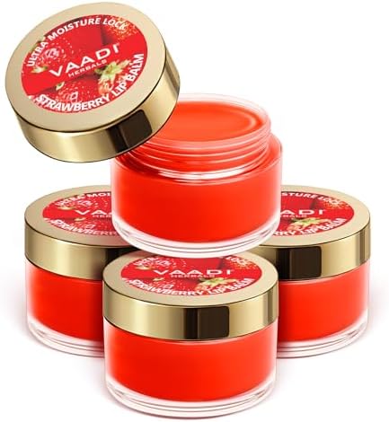 Vaadi Herbals LipBalm, Strawberry and Honey, 10g (Pack of 4)