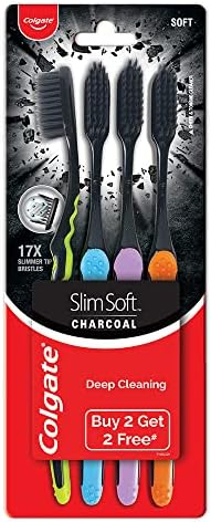 Colgate Slim Soft Charcoal Toothbrush (Buy 2 Get 2 Free) - 4 Pcs