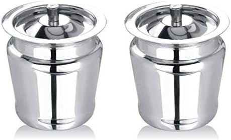 iKonbi Stainless Steel Apple-Shaped Ghee Pot Containers – 300 ml, Set of
