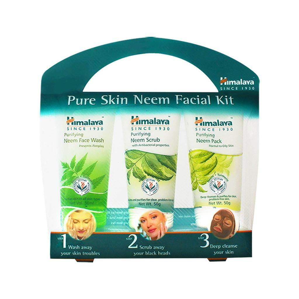 HIMALAYA HERBALS - NEEM FACIAL KIT - FaceWash & Neem Scrub & Neem Pack - 150ml