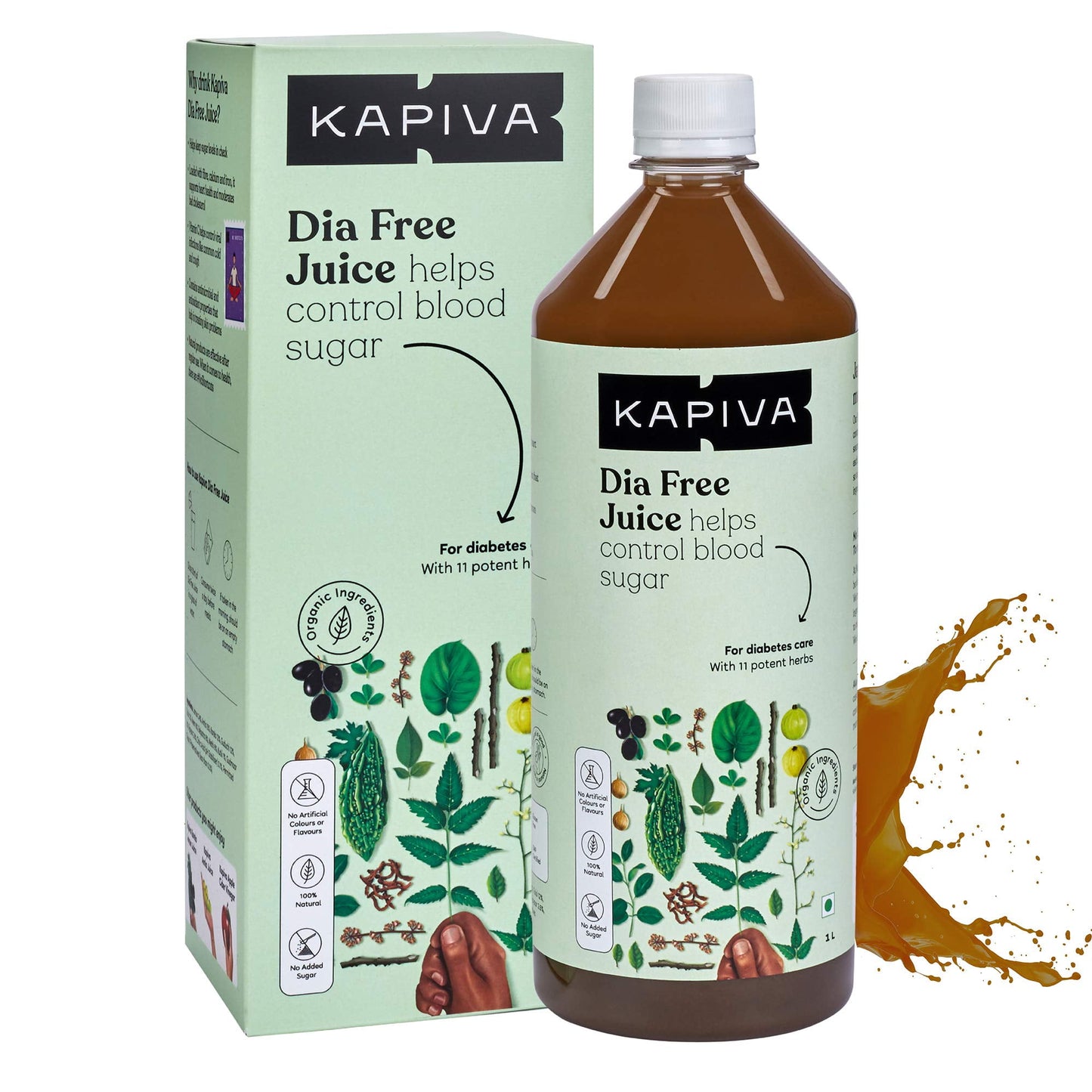 Kapiva Dia Free Juice, 1L (1 month pack) | For Holistic Diabetes Care | Amla, Karela, Jamu