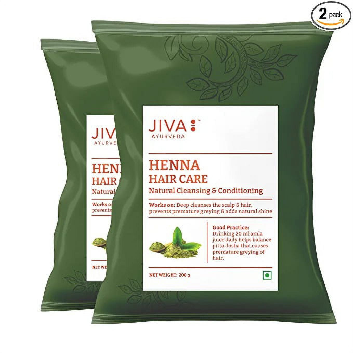Jiva Henna HairCare Powder - Mehendi - 200 g - (Pack of 2 ) For All Hair Types, Control H