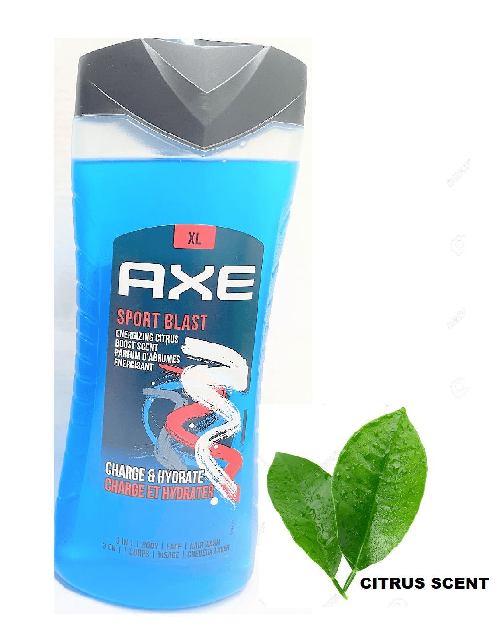 AXE 3-in-1 BodyWash - Sport Blast, (Energizing Citrus), Net.Wt 13.5 fl.oz