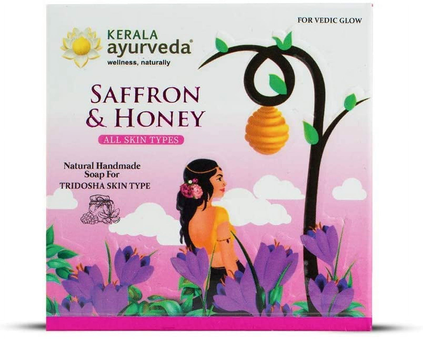 Kerala Ayurveda Sa?ron & Honey - Suitable for All Skin Types Natural Handmade Soap to Bala