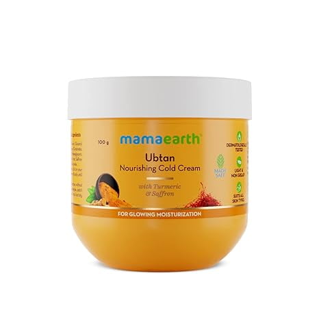 Mamaearth Ubtan Nourishing Cold Cream for Winter with Turmeric & Saffron for Glowing Moist