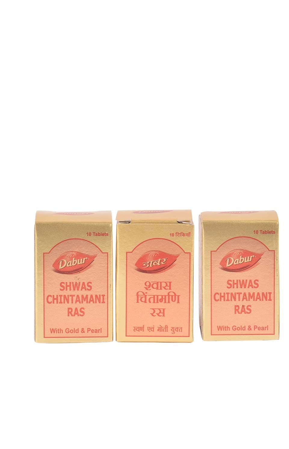 Dabur Shwas Chintamani Ras (With Gold) 10 Tablets Pack Of Three With Painher Heater Oil