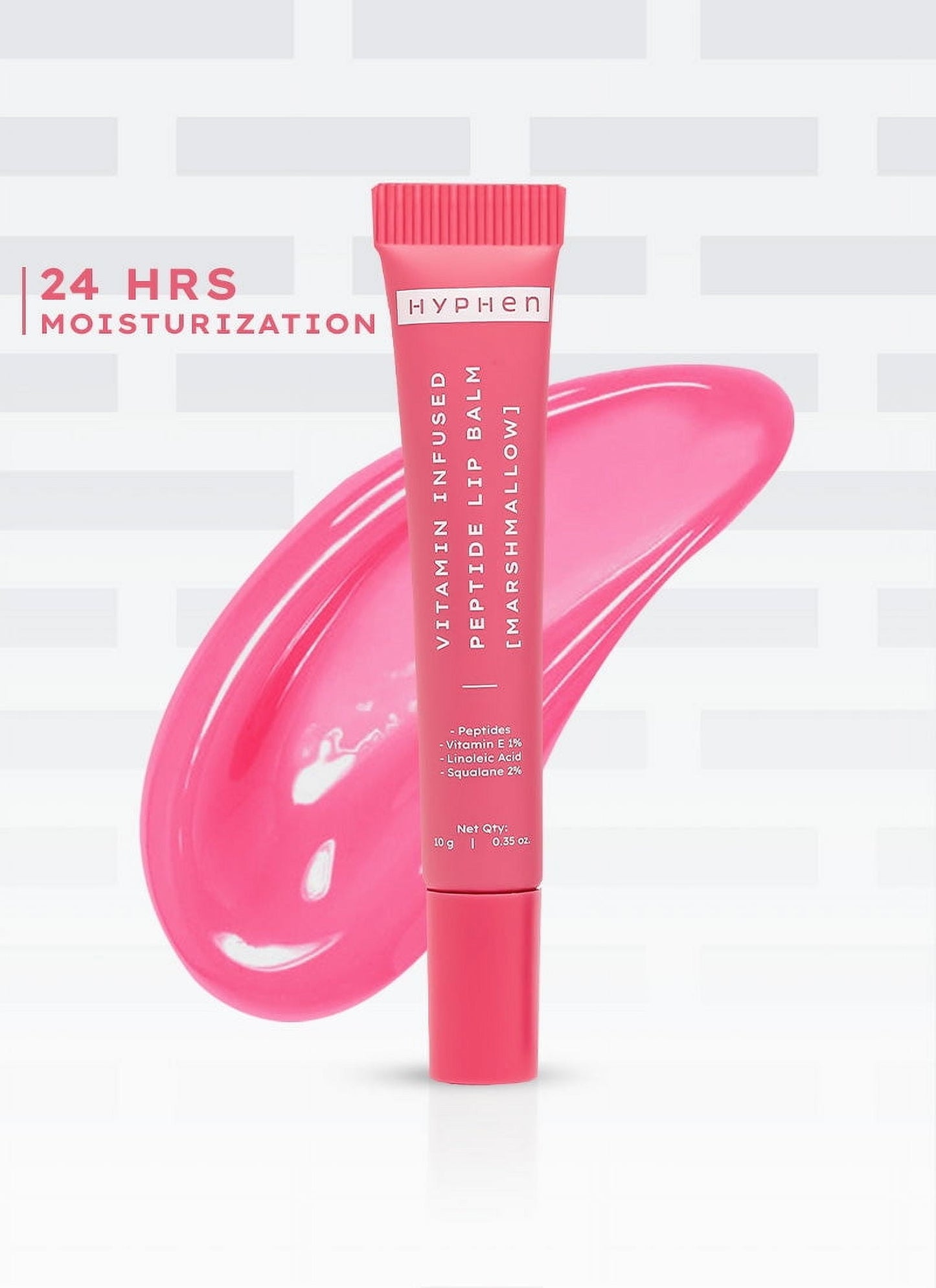 Hyphen Vitamin-Infused Peptide Tinted LipBalm - Marshmallow | 24 Hrs Moisturization | Hydr