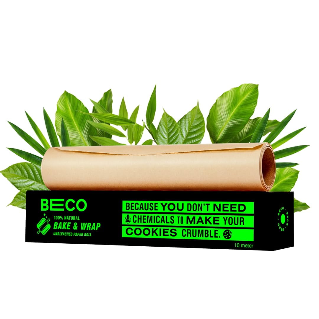 Beco Eco-Friendly Baking & Wrapping Paper, 10 Meter Roll, Pack Of 1, 100% Bamboo Pulp & Ch