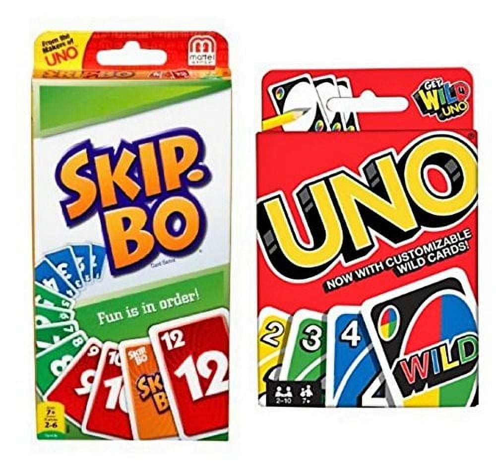 Skip Bo Bundled with UNO Card Games, Assorted Color
