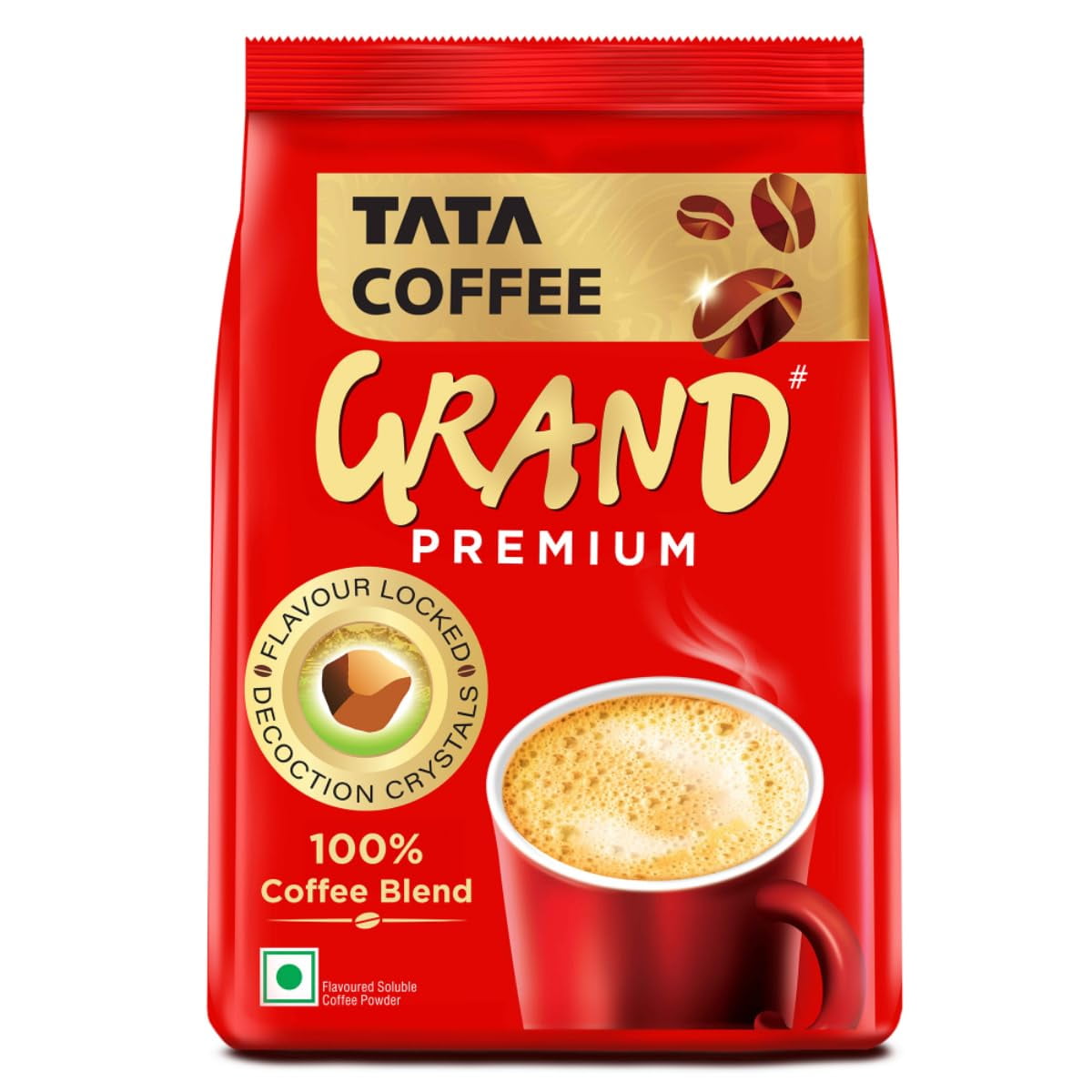 Tata Coffee Grand Premium Instant Coffee | 100% Coffee Blend | With Flavour Locked Decocti
