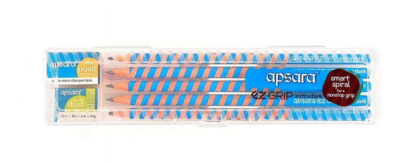 Apsara Ez Grip Extra Dark Pencils-Pack Of 10|Black