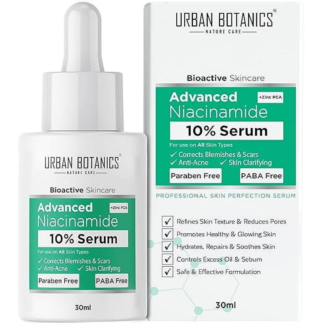 UrbanBotanics® 10% Niacinamide FaceSerum for Acne, Acne Scars/Marks, Blemishes, 30ML