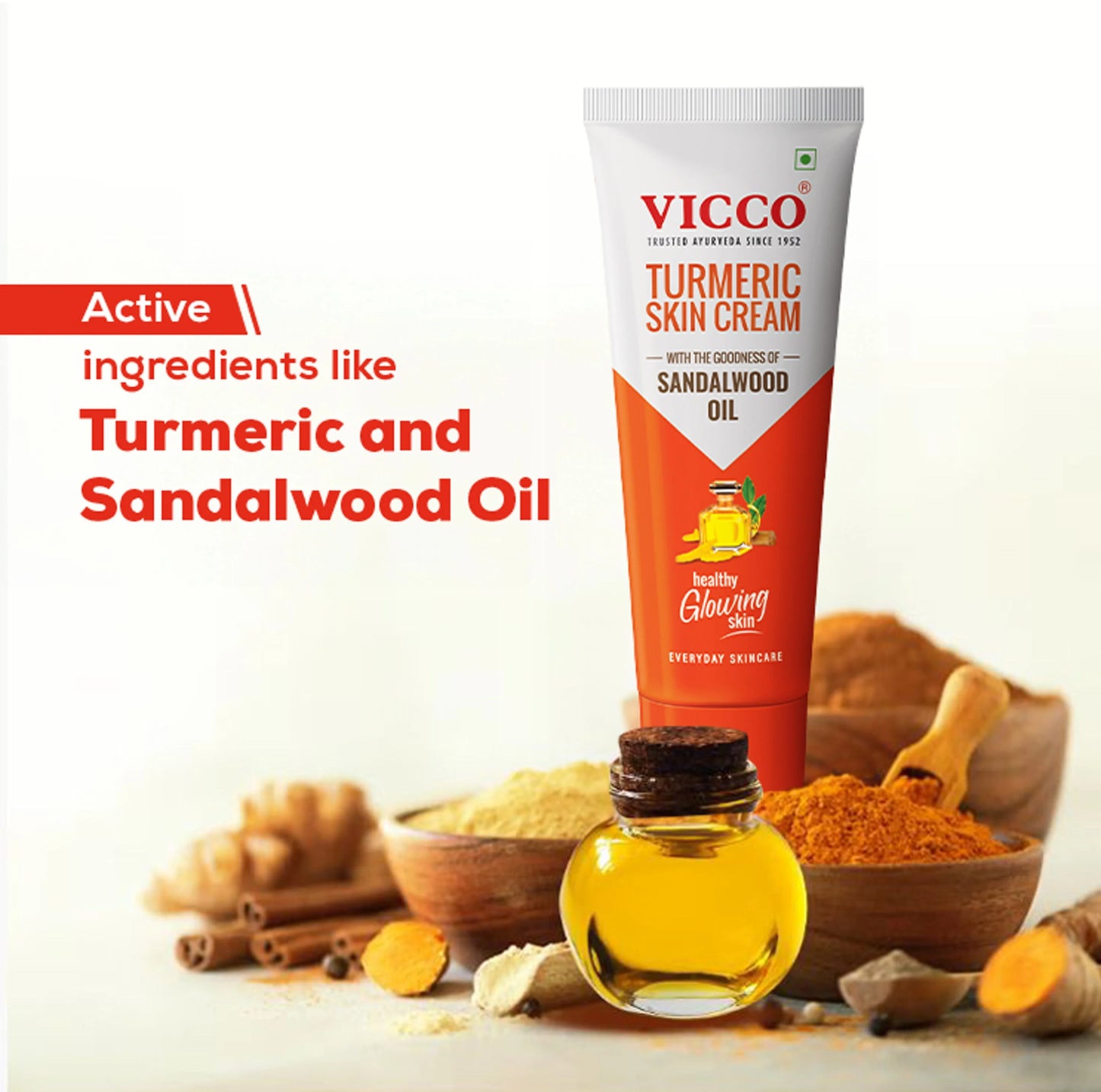 Vicco Turmeric Skin Cream with Sandalwood Oil 70gm