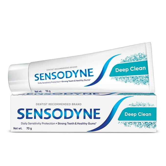 Sensodyne Deep Clean 70g Toothpaste, Sensitive tooth paste for advanced cleaning and lasti
