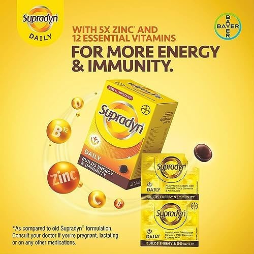 Supradyn Daily Multivitamin Tablets (150 Tablets) for Men & Women with Essential Zinc 12 V