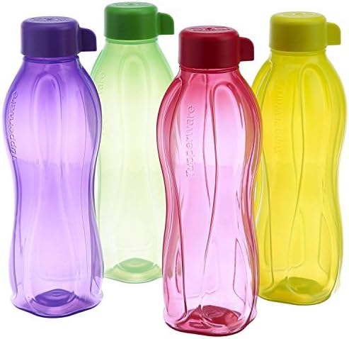 Tupperware Aquaslim Water Bottle Set, 500ml, Set of 4 (B.5L) Colors May Vary