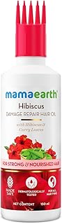 Mamaearth Hibiscus Damage Repair HairOil with Hibiscus & Curry Leaves for Strong & Nourish