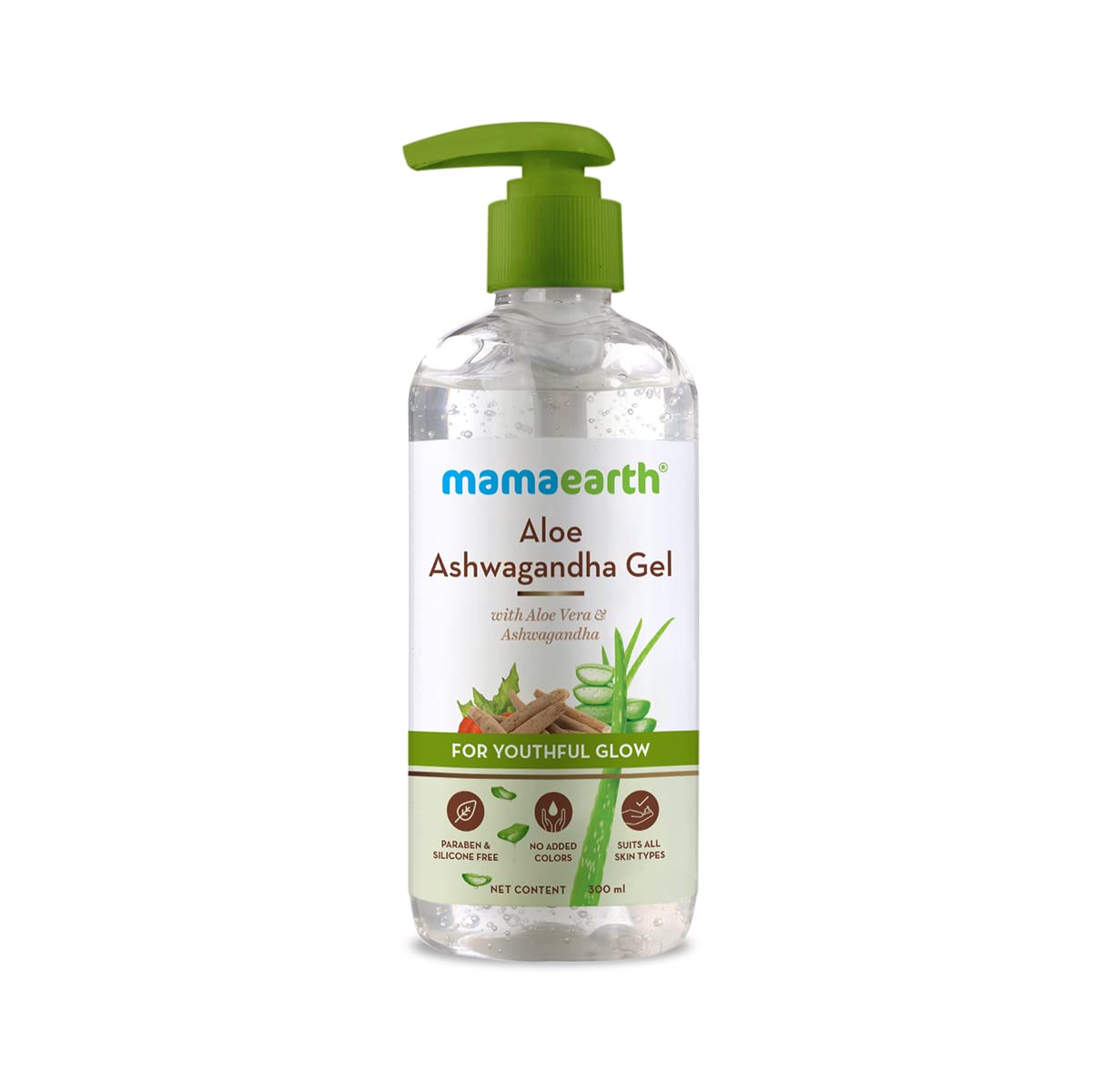 Mamaearth Aloe Ashwagandha Gel: Aloe Vera & Ashwagandha, 300