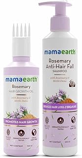 Mamaearth Rosemary Hair Growth Combo | Hair Growth Oil | Anti Hairfall Shampoo| 490 Grams