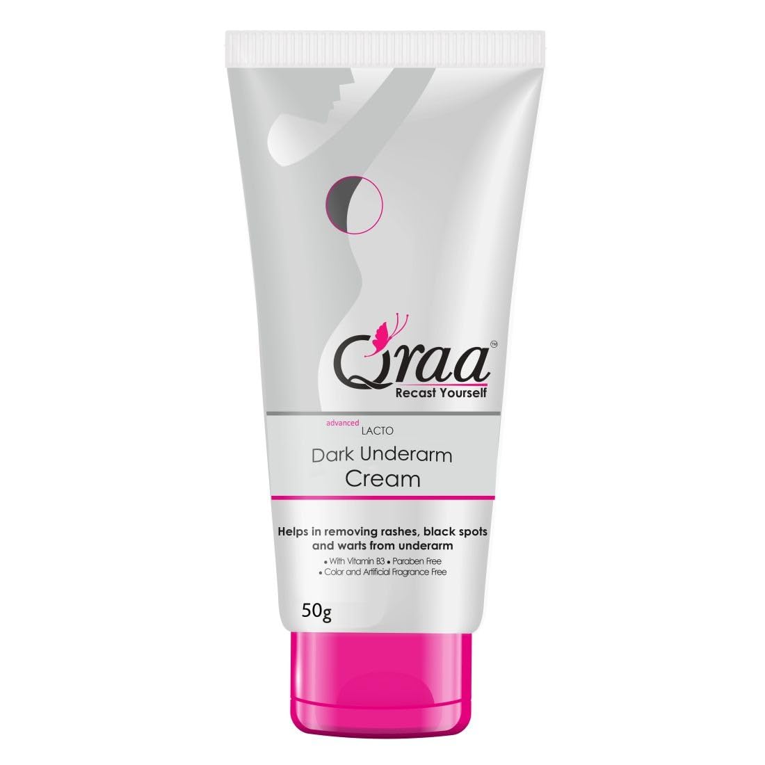 Qraa Advanced Lacto Dark Underarm Whitening Cream, 50g For even toned underarms