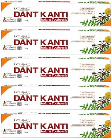 Patanjali Dant Kanti Toothpaste(Pack of 5 - 200g each) by Patanjali