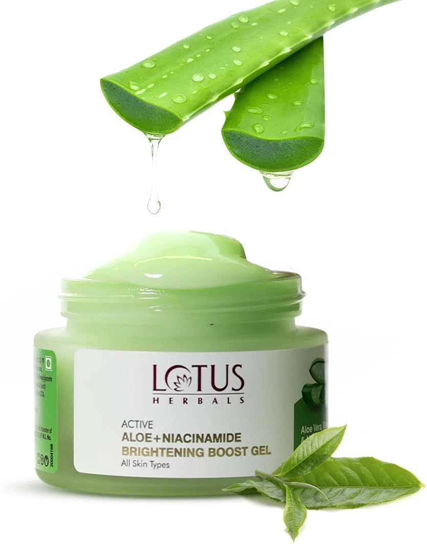 Lotus Herbals Active Aloe + Niacinamide Brightening Boost Gel | Moisturize Skin | Clear Da