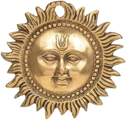 Brass Sun Statue | Brass Sun Idol for Home | Decorative Item | Size-15 * 15 * 2 CM | Vastu