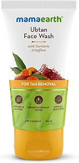 Mamaearth Ubtan Natural FaceWash For all Skin Type with Turmeric & Saffron for Tan Removal