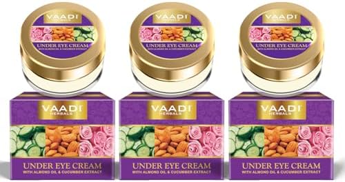 Vaadi Herbals Under Eye Cream, Almond Oil and Cucumber Extract, 30gms x 3