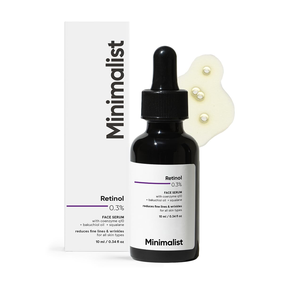 Minimalist 0.3% Retinol Serum for Face: Anti-Aging, Q10,