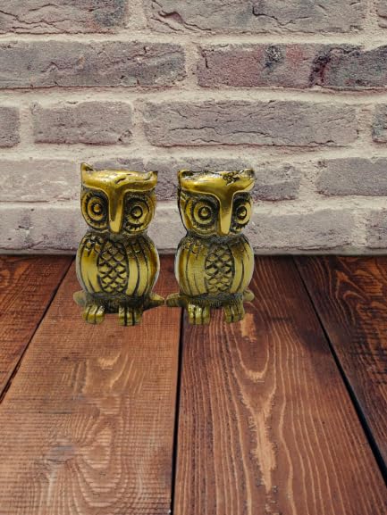 iKonbi Owl Shape Paper Weight Holder or Art Statue for Your Office Home Decor Table Also considered as Wealth Enhancer Prosperity Lucky Charm Set of 2