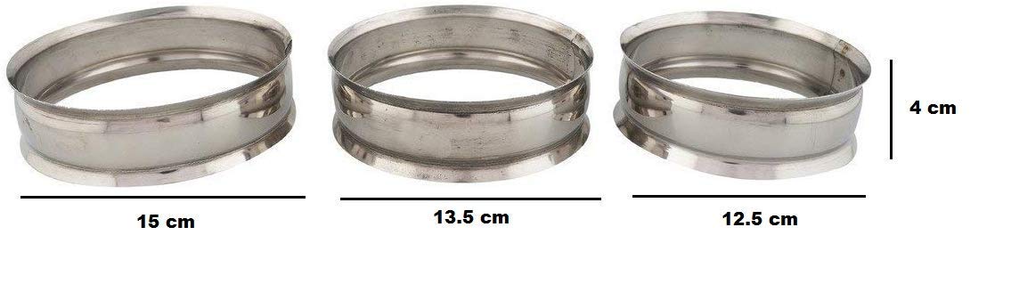 iKonbi 3 Stainless Steel Strong Matka ring Hot Pot Stand Hot ring Casserole Multipurpose Stand Kitchen Steaming Tray Stand Steamer Rack Stand also used for Barbeque-Set of 3