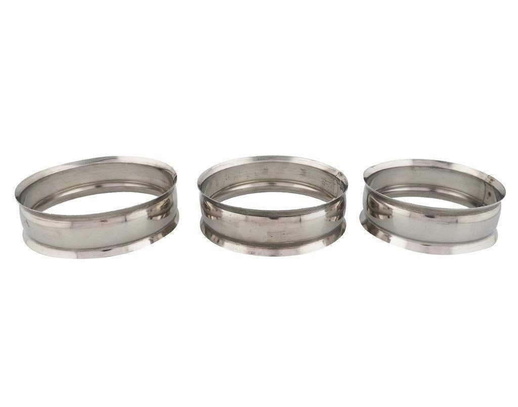 iKonbi 3 Stainless Steel Strong Matka ring Hot Pot Stand Hot ring Casserole Multipurpose Stand Kitchen Steaming Tray Stand Steamer Rack Stand also used for Barbeque-Set of 3