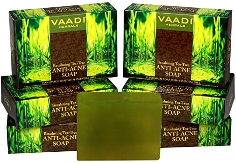 Vaadi Herbals Becalming Tea Tree Soap Anti Acne Therapy, 75g x 6